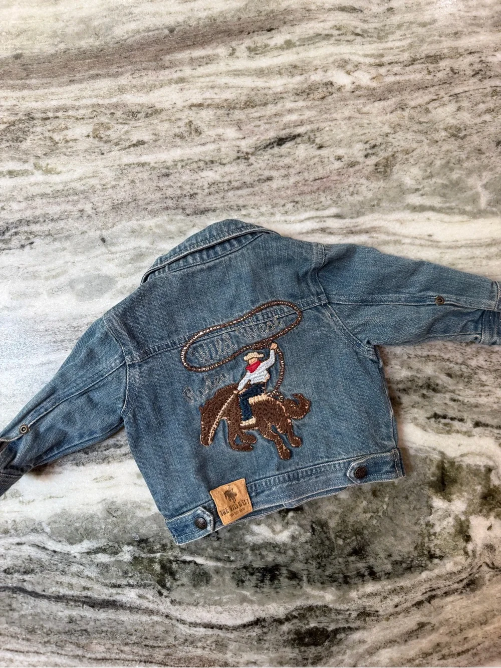 Koala Kids Blue Denim Jean Jacket with Rodeo Embroidery Western Vibes